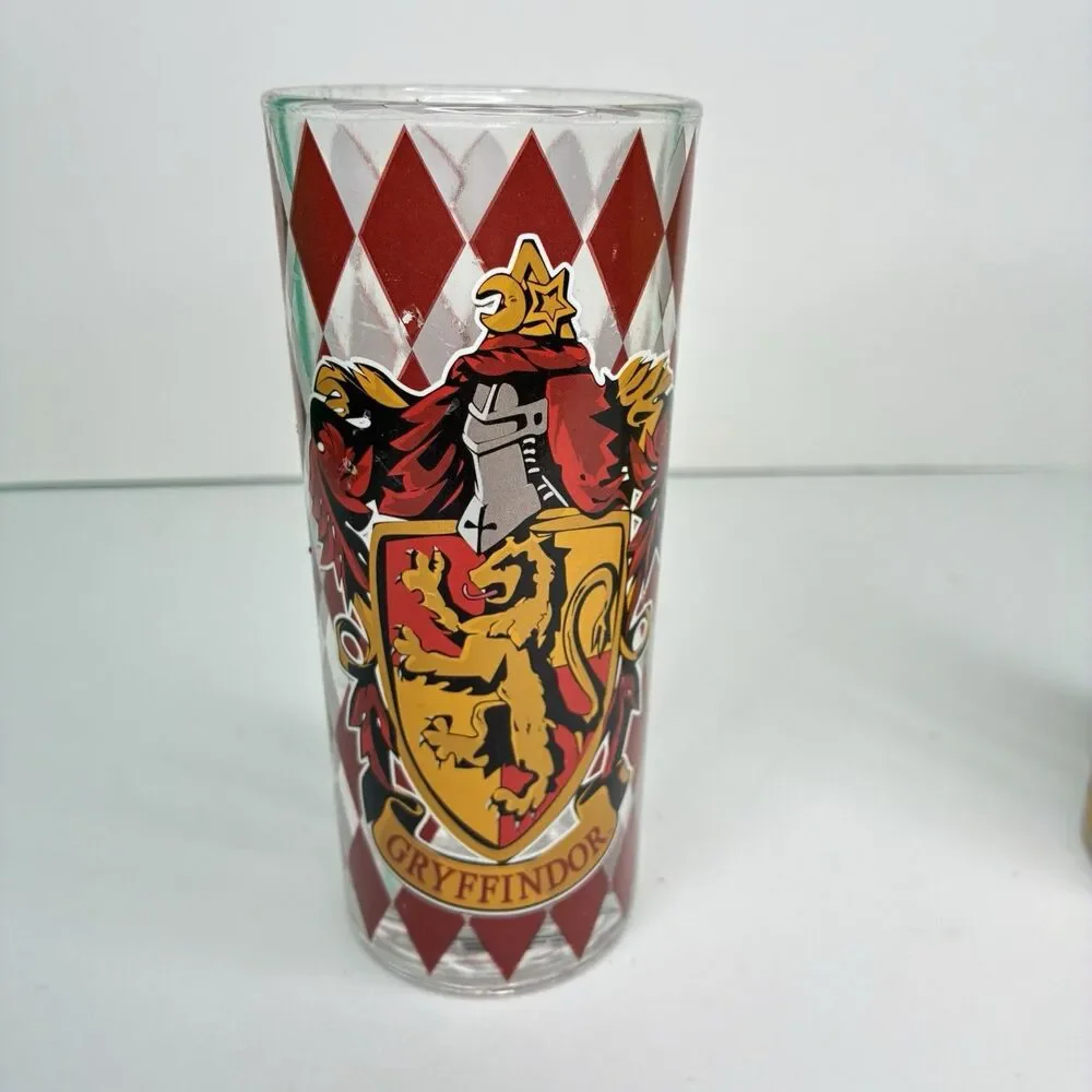 Harry Potter House Crests 2 Piece 10oz Glass Tumbler Set 20th Anniversary